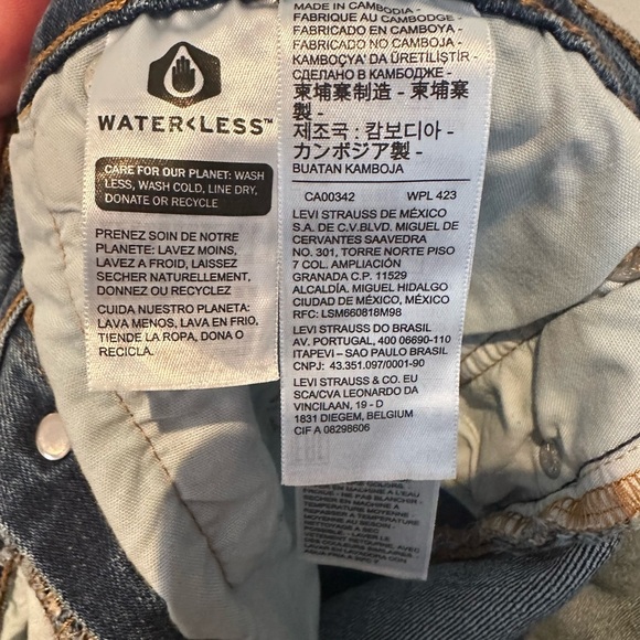 Levi's 501 Blue Jean Shorts High-Waisted Distressed - Picture 3 of 7